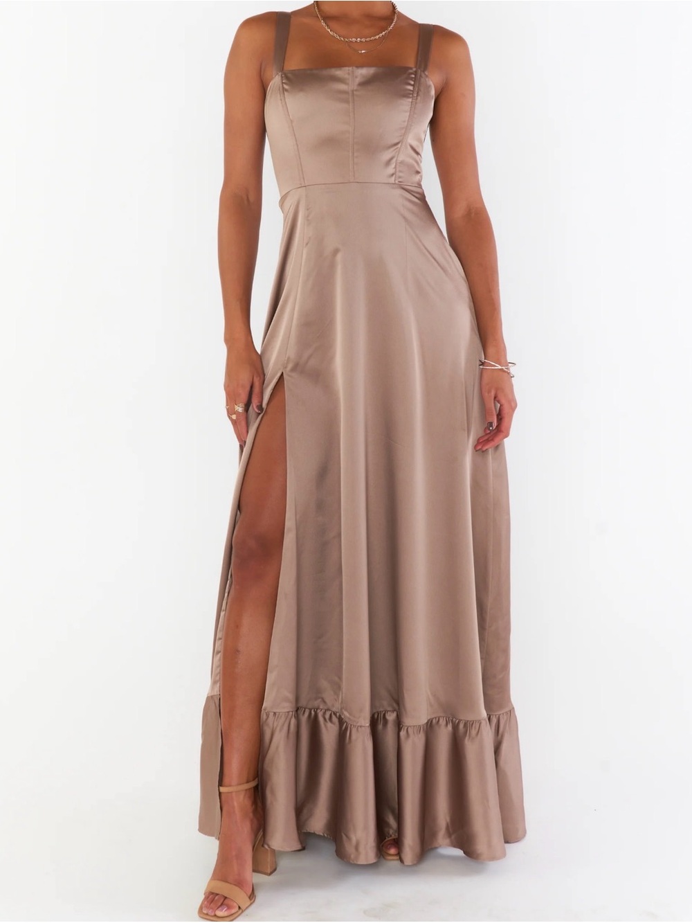 satin bridesmaid dress